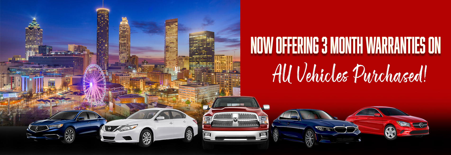 Now Offering 3 month Warranties on all vehicles purchased!